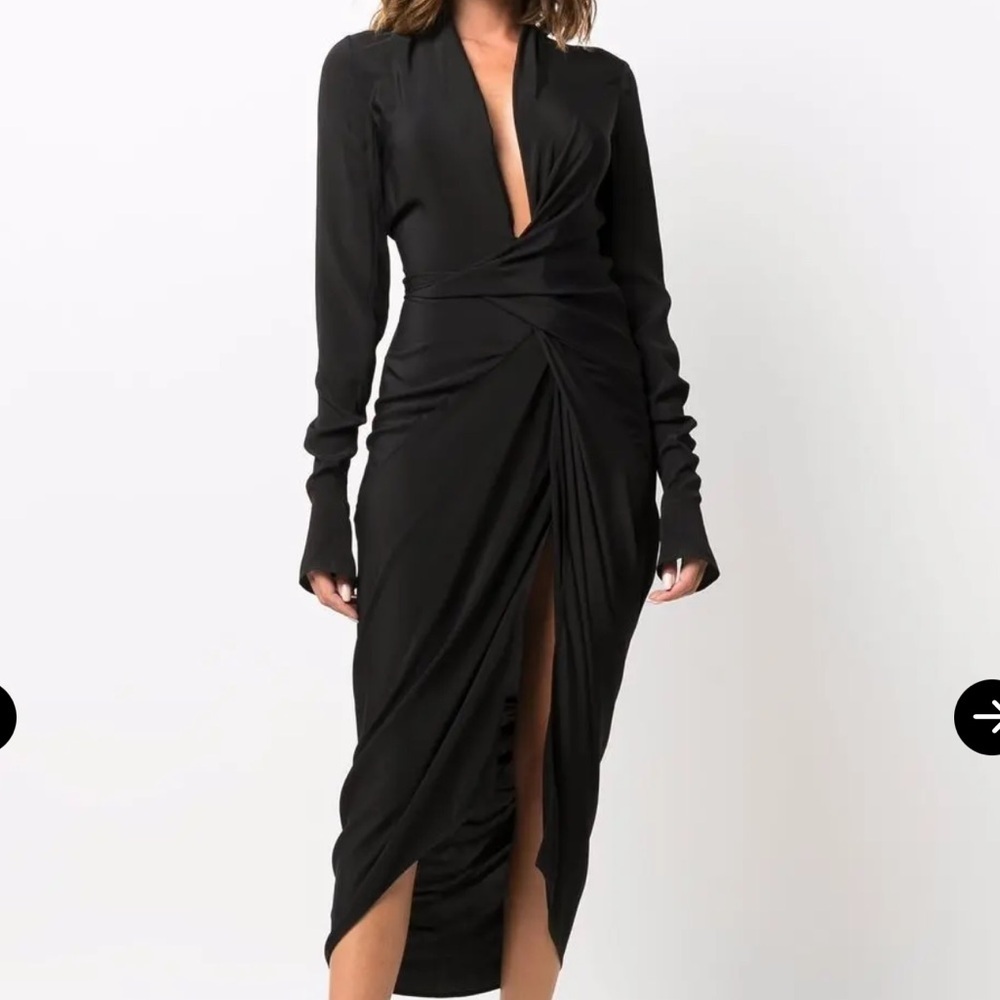 Rick Owens Drape Long Sleeve Wrap Dress Size 40 - Picture 1 of 13